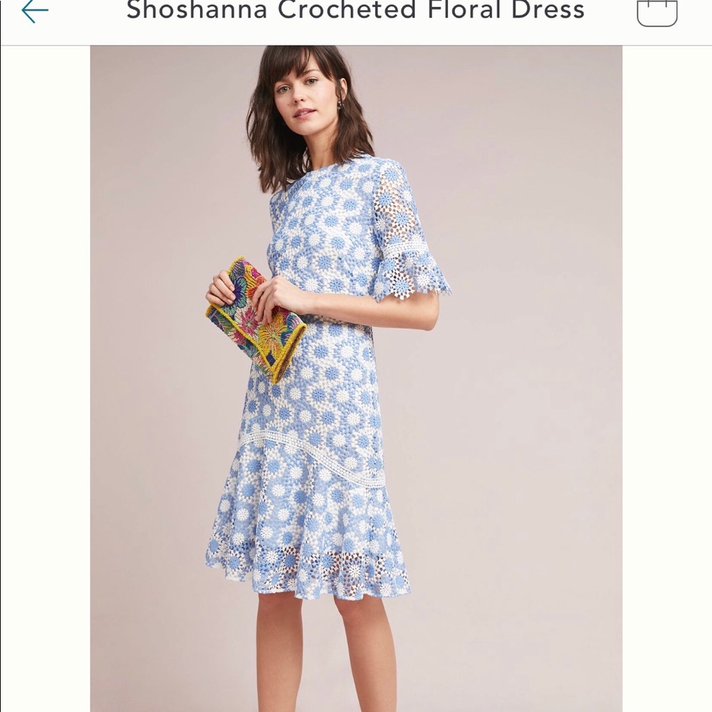 Shoshanna crocheted floral dress